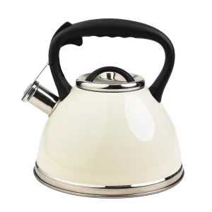 Whistling Stovetop Tea Kettle,Food Grade Stainless Steel, Cool Touch Ergonomic Handle, Fast Boil, for Gas, Electric, and Glass Ranges - 3L