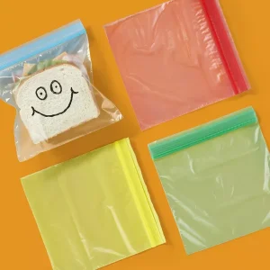 Sandwich Storage Bags Assorted Colors - 64 ct